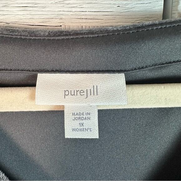 Pure Jill Crushed-Velour V-Neck midi Dress with pockets whimsigoth plus size - Picture 4 of 10